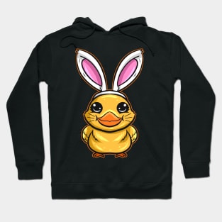 A Duckling Or Chick With Easter Bunny Ears. Easter Hoodie